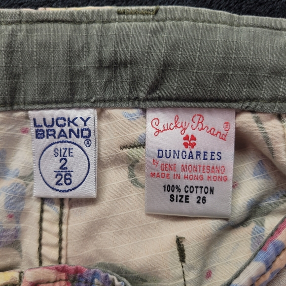 Vintage Y2K Lucky Brand Floral Cargo Rip Stop Capri Pants size 2/26 - Picture 10 of 10